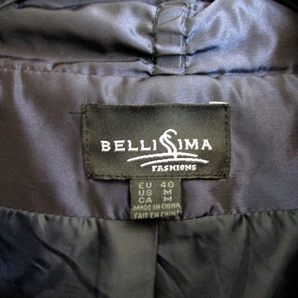 Bellissima Light Jacket Ruched Dark Blue Wet Look - Picture 6 of 11